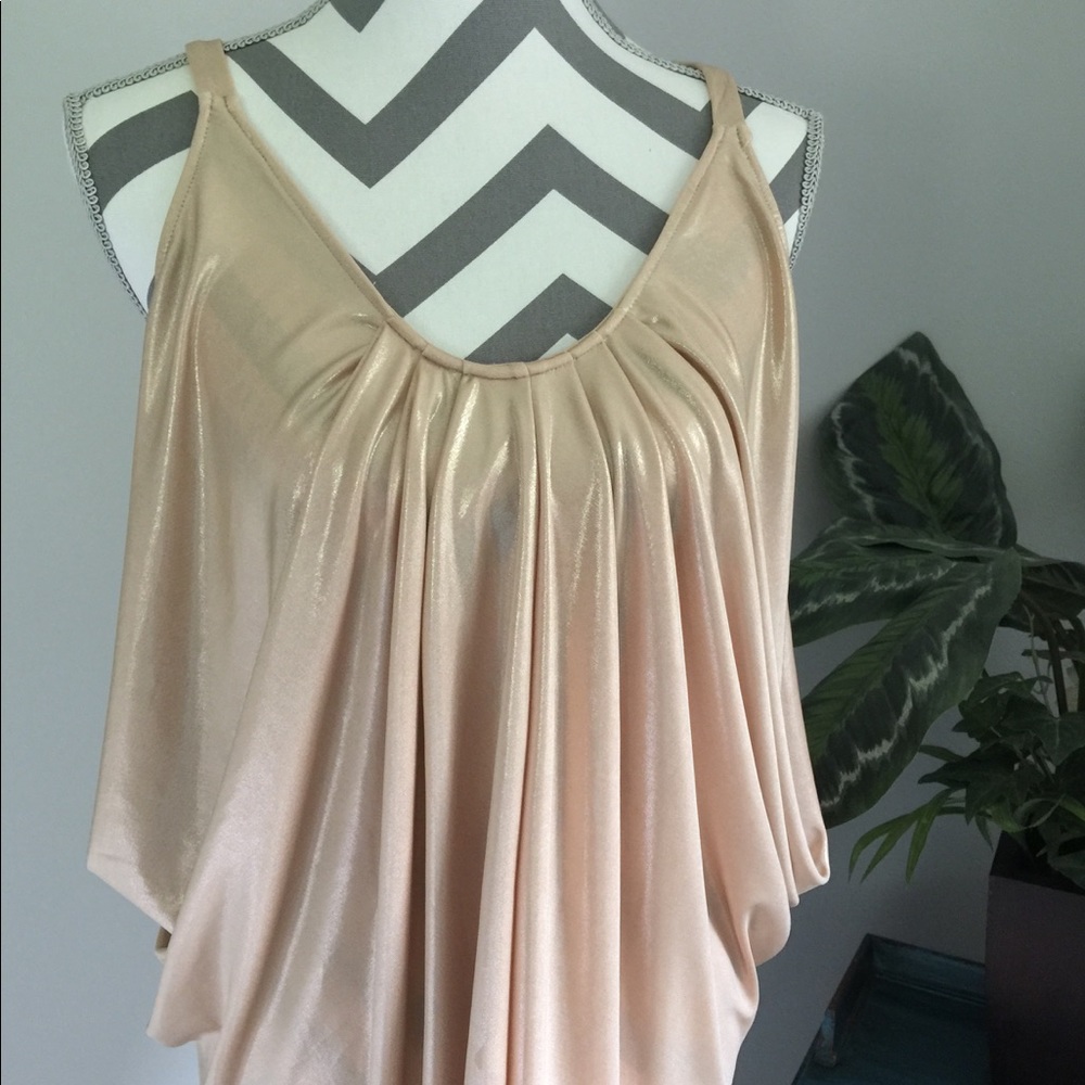 NY&Co Shimmery Gold “Butterfly” Tank XL
